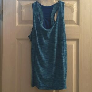 Blue racer back athletic tank